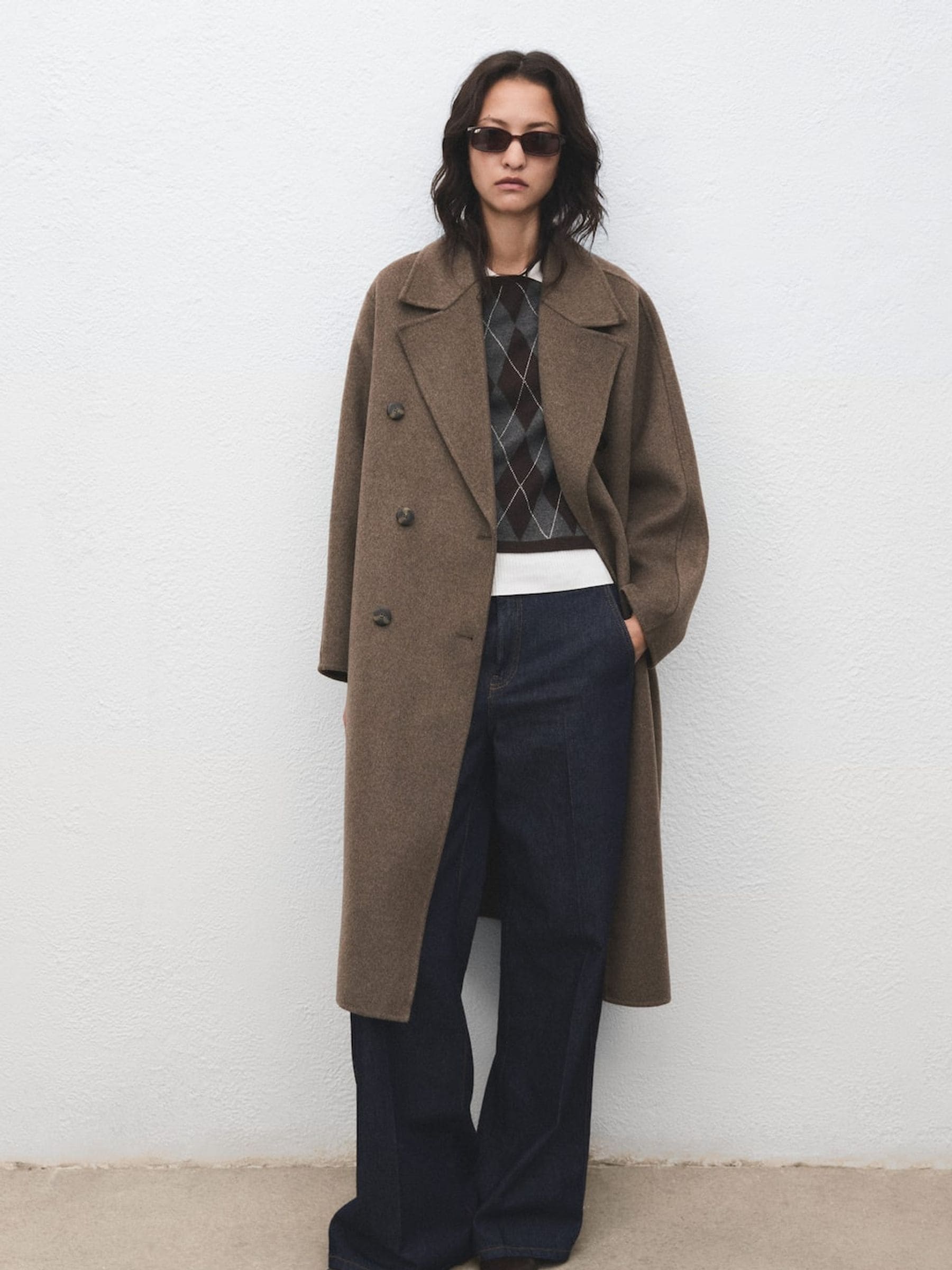 Buy Mango Medium Brown Handmade Oversized Wool Coat from the Next