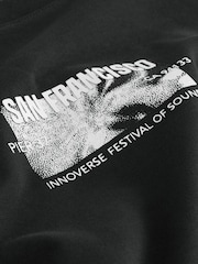 Black San Francisco Relaxed Fit Graphic Print Heavy Weight T-Shirt - Image 8 of 8