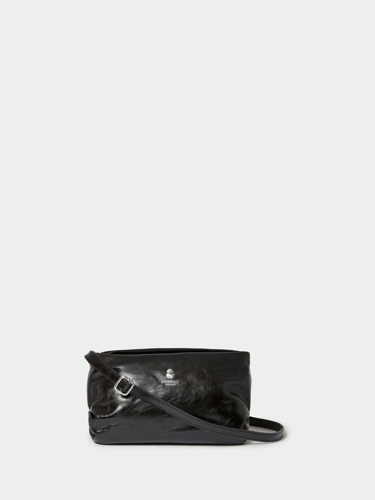 črna - Osprey London The Carina Leather Shrug Black Bag - Slika 1 iz 5