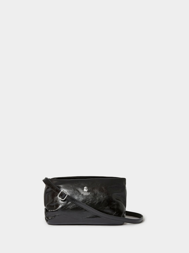 Osprey London The Carina Leather Shrug Black Bag - Image 1 of 5 Osprey London The Carina Leather Shrug Black Bag - Image 1 of 5