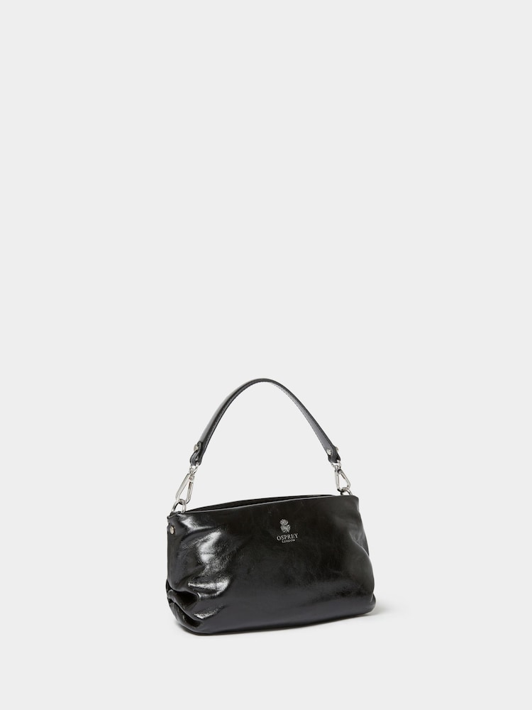 črna - Osprey London The Carina Leather Shrug Black Bag - Slika 2 iz 5