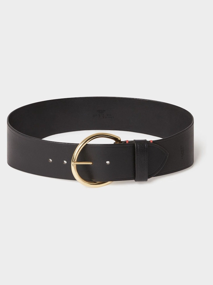Osprey London The Oversized Leather Buckle Black Belt - Image 1 of 3 Osprey London The Oversized Leather Buckle Black Belt - Image 1 of 3