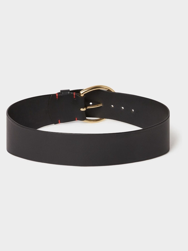 Osprey London The Oversized Leather Buckle Black Belt - Image 2 of 3 Osprey London The Oversized Leather Buckle Black Belt - Image 2 of 3