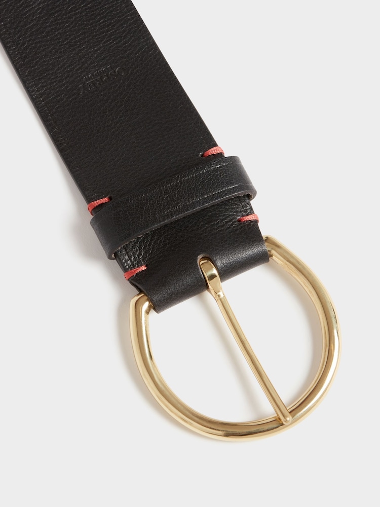Osprey London The Oversized Leather Buckle Black Belt - Image 3 of 3 Osprey London The Oversized Leather Buckle Black Belt - Image 3 of 3