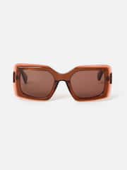 Oliver Bonas Brown Square Acetate Sunglasses - Image 2 of 6
