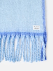 Oliver Bonas Blue Side Stripe Logo Heavyweight Scarf - Image 4 of 4