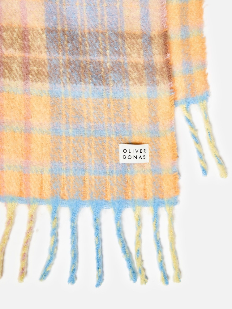 Oliver Bonas Checked Logo Heavyweight Scarf - Slika 5 iz 5
