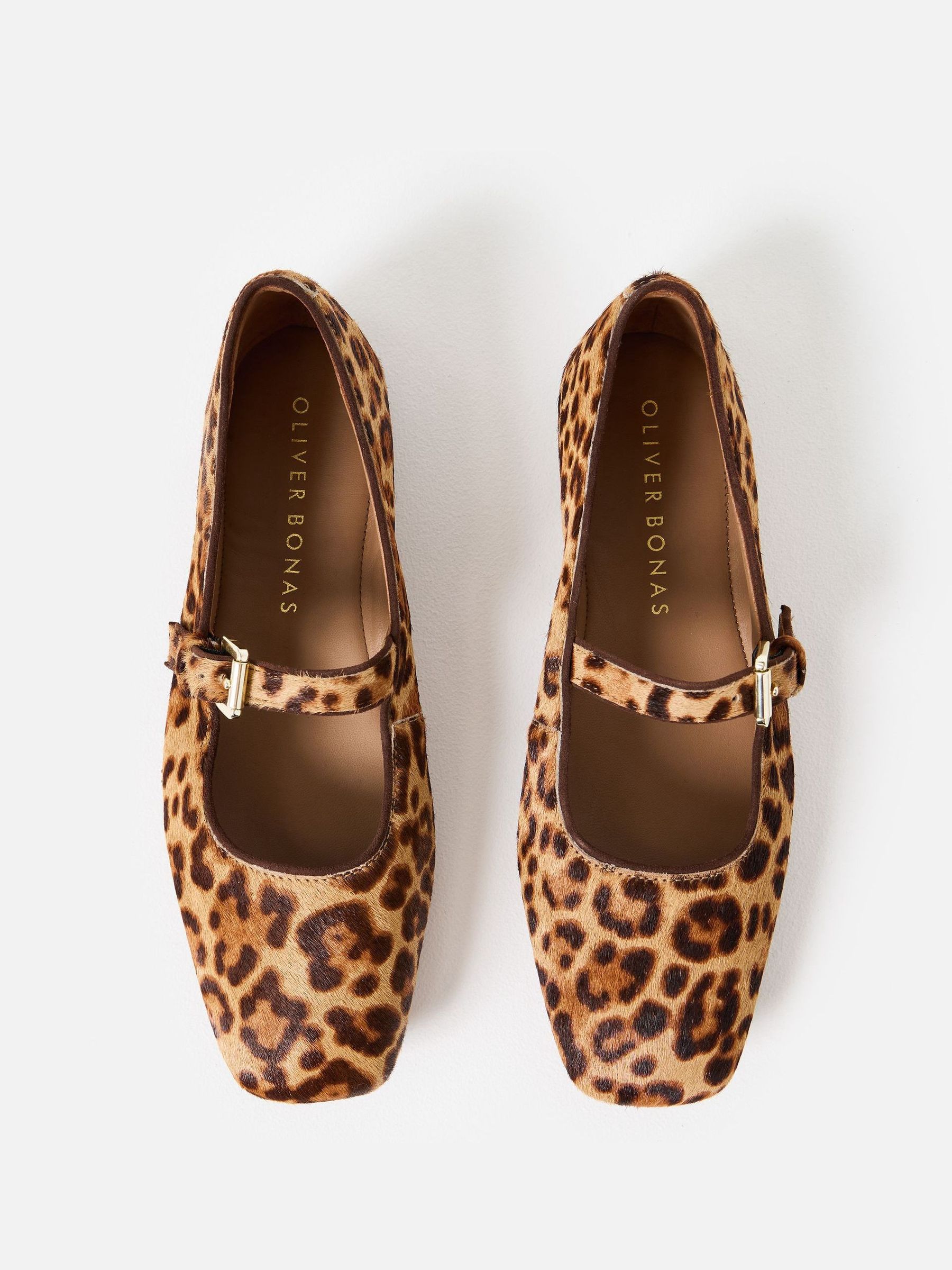 Buy Oliver Bonas Brown Leopard Print Ballet Flats from Next USA