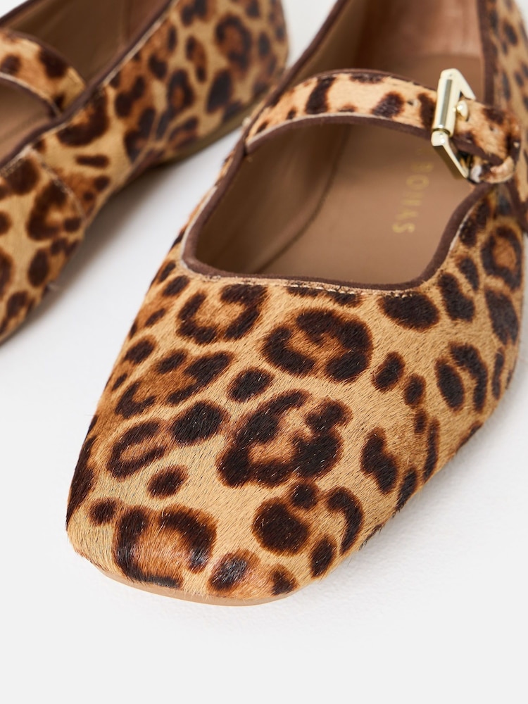 Oliver Bonas Brown Leopard Print Ballet Flats - Image 7 of 7