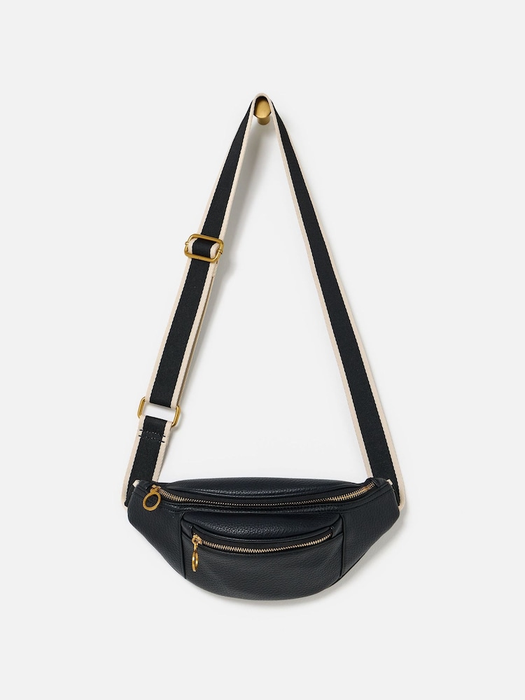 Oliver Bonas Black Double Zip Belt Bag - Image 1 of 6 Oliver Bonas Black Double Zip Belt Bag - Image 1 of 6