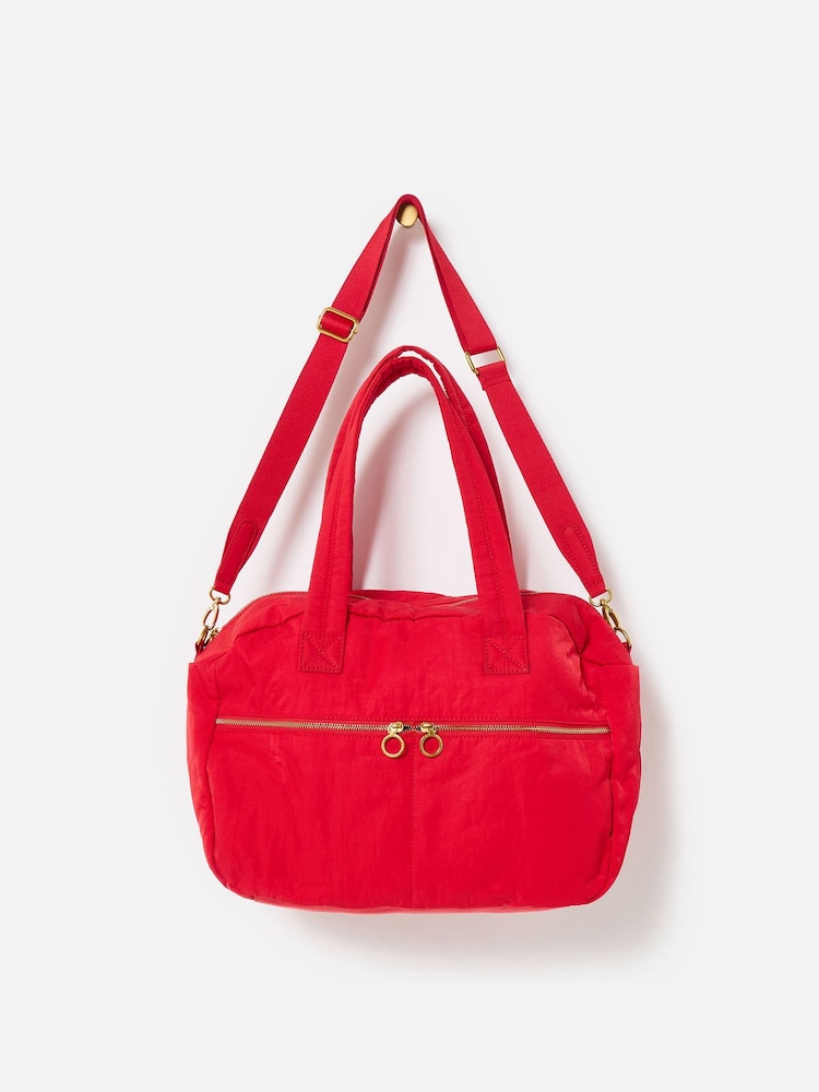 Oliver Bonas Red Nylon Weekend Bag - Image 1 of 6 Oliver Bonas Red Nylon Weekend Bag - Image 1 of 6