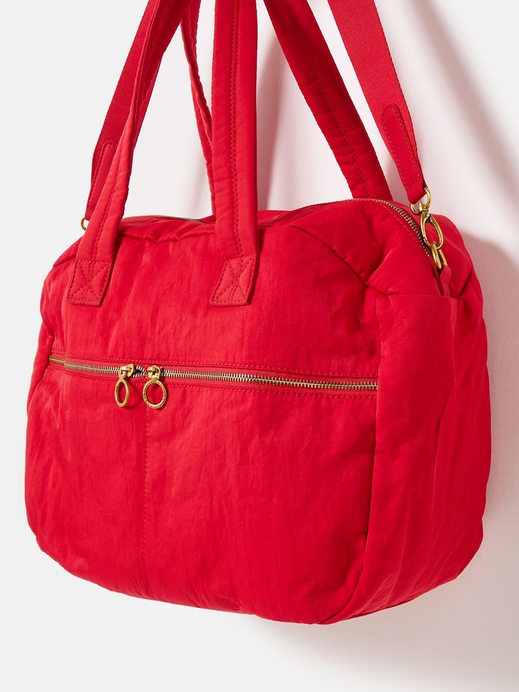 Oliver Bonas Red Nylon Weekend Bag - Image 2 of 6 Oliver Bonas Red Nylon Weekend Bag - Image 2 of 6