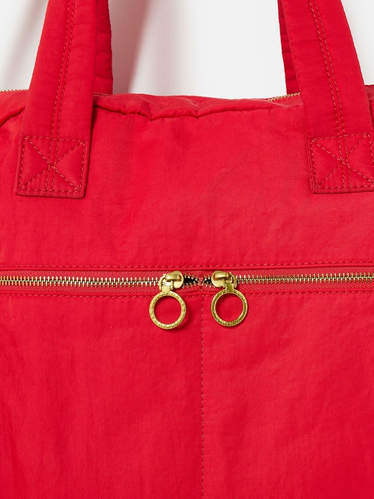 Oliver Bonas Red Nylon Weekend Bag - Image 6 of 6 Oliver Bonas Red Nylon Weekend Bag - Image 6 of 6
