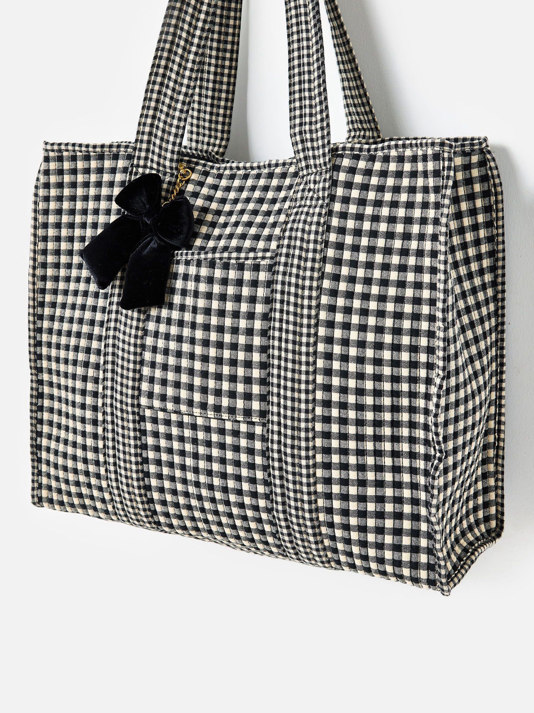 Buy Oliver Bonas Black Gingham FabricnTote Bag from Next USA