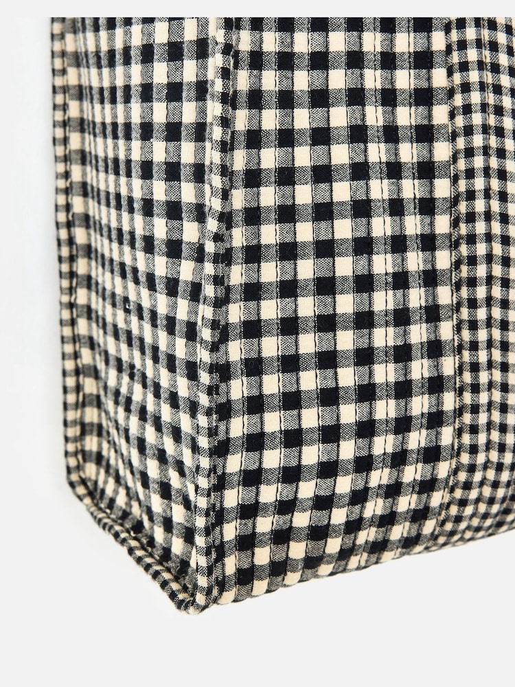 Oliver Bonas Black Gingham FabricnTote Bag - Image 6 of 6 Oliver Bonas Black Gingham FabricnTote Bag - Image 6 of 6