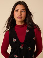 Nobodys Child Black Nila Pinafore Mini Dress - Image 6 of 6