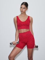 Red Animal Print Active Seamless Sports Bra - Image 2 of 7