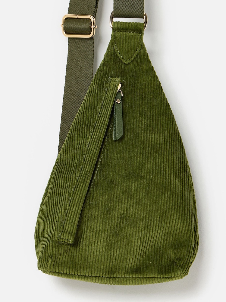 Oliver Bonas Green Corduroy Belt Bag - Image 2 of 6 Oliver Bonas Green Corduroy Belt Bag - Image 2 of 6
