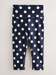 Navy Polka Dot Active Balance Sports Capri Leggings - Image 7 of 9