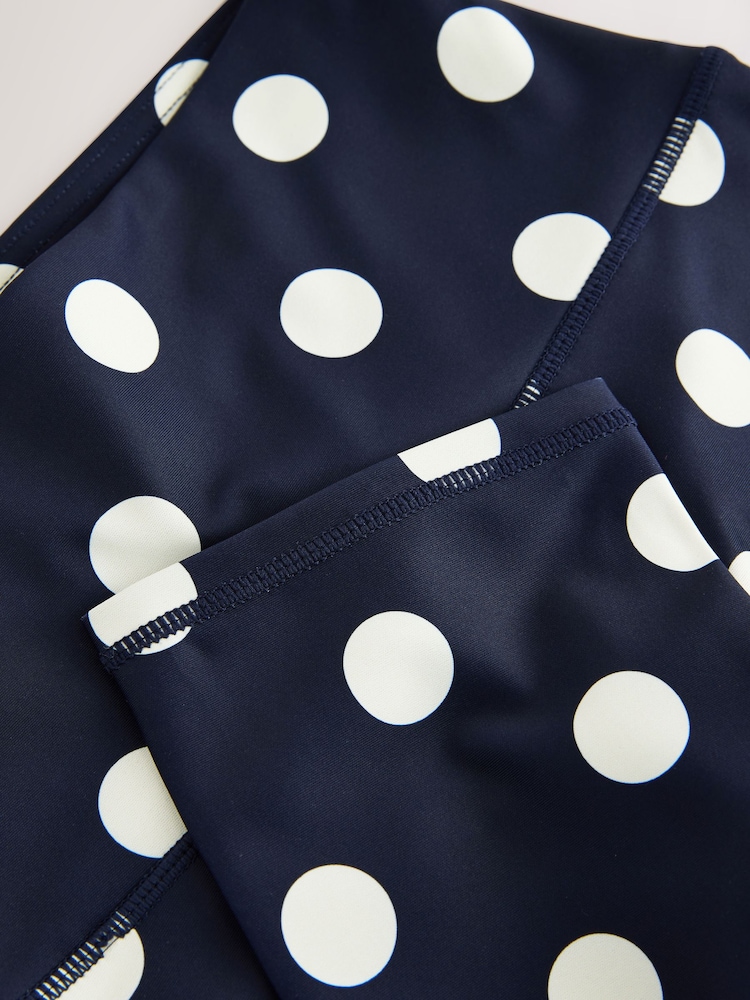 Navy Polka Dot Active Balance Sports Capri Leggings - Image 9 of 9 Navy Polka Dot Active Balance Sports Capri Leggings - Image 9 of 9