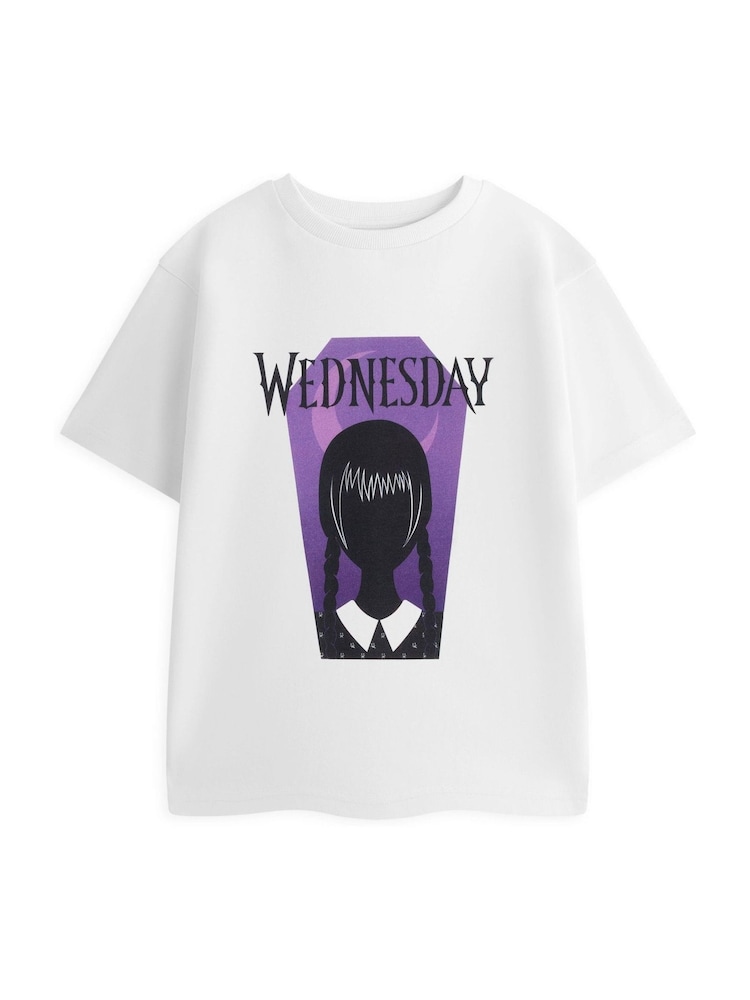 Vanilla Underground White Wednesday Coffin Short Sleeved T-Shirt - Image 1 of 6 Vanilla Underground White Wednesday Coffin Short Sleeved T-Shirt - Image 1 of 6