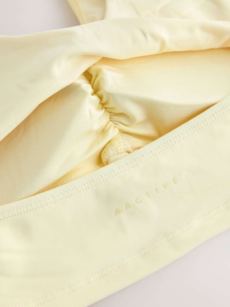 Lemon Yellow Active Balance Twist Back Sports Bra - Image 9 of 9