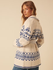 Nobodys Child White Aspen Fair Isle Edge-To-Edge Cardigan - Image 2 of 6