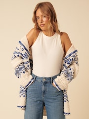 Nobodys Child White Aspen Fair Isle Edge-To-Edge Cardigan - Image 3 of 6