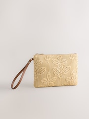 لون طبيعي - حقيبة صغيرة منقوشة بمظهر رافيا - صورة 3 من 7