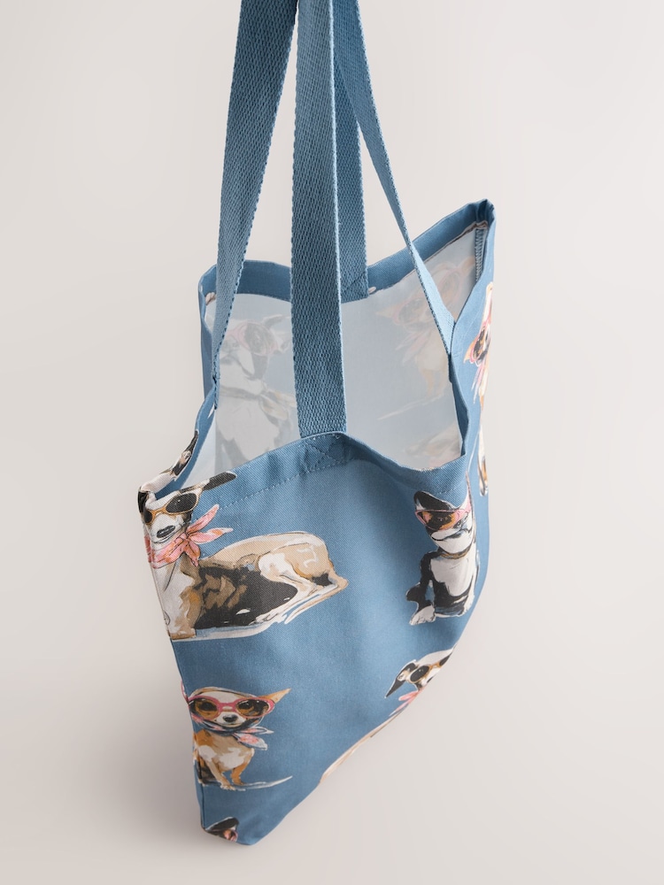 Print Cotton Shopper Bag - Image 2 of 5