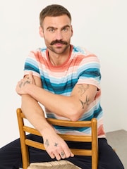 FatFace Terracotta Ombre Stripe T-Shirt - Image 4 of 5