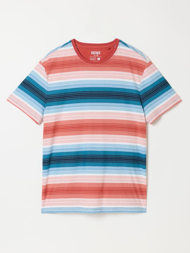 FatFace Terracotta Ombre Stripe T-Shirt - Image 5 of 5