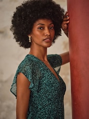 FatFace V&A | FatFace Maisie Green Seaflower Petite Maxi Dresses - Image 3 of 6