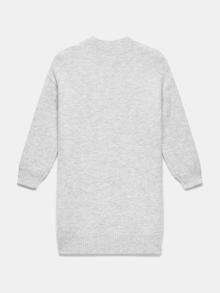 Mint Velvet Grey Knit Bow Jumper Dress - Image 8 of 8