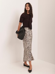 Mint Velvet Natural Print Slip Skirt - Image 2 of 8