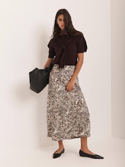 Mint Velvet Natural Print Slip Skirt - Image 3 of 8