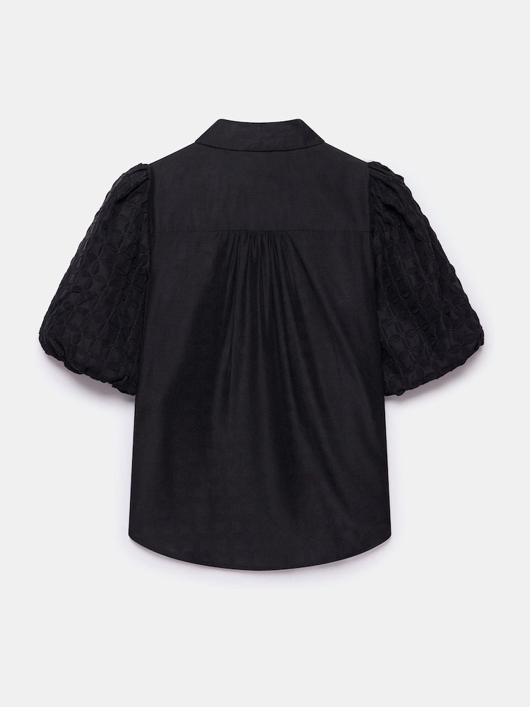 Mint Velvet Black Petal Detail Shirt - Image 7 of 7