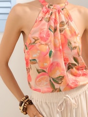 Friends Like These Fruit Printed Halter Neck Top - Image 1 of 4