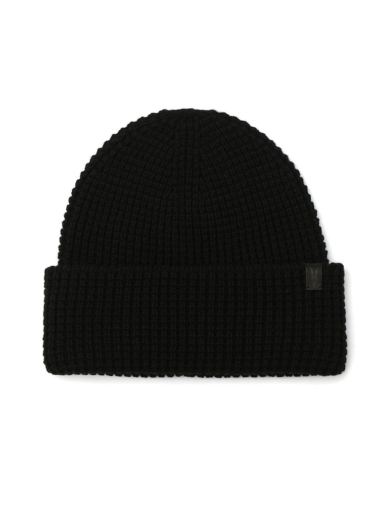 AllSaints Black Waffle Stitch Beanie - Image 2 of 4