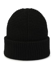 AllSaints Black Waffle Stitch Beanie - Image 3 of 4