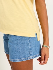 FatFace Demi Yellow V Neck T Shirt - Image 3 of 6