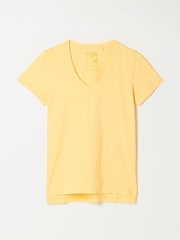 FatFace Demi Yellow V Neck T Shirt - Image 6 of 6