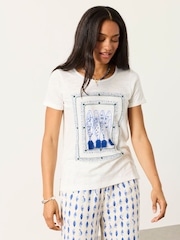 FatFace Natalie Ivory Sardines Graphic T Shirt - Image 2 of 7
