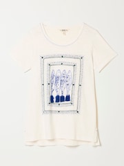 FatFace Natalie Ivory Sardines Graphic T Shirt - Image 7 of 7