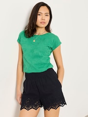 FatFace Ivy Green Palm Tree Embroidered T-Shirt - Image 2 of 6