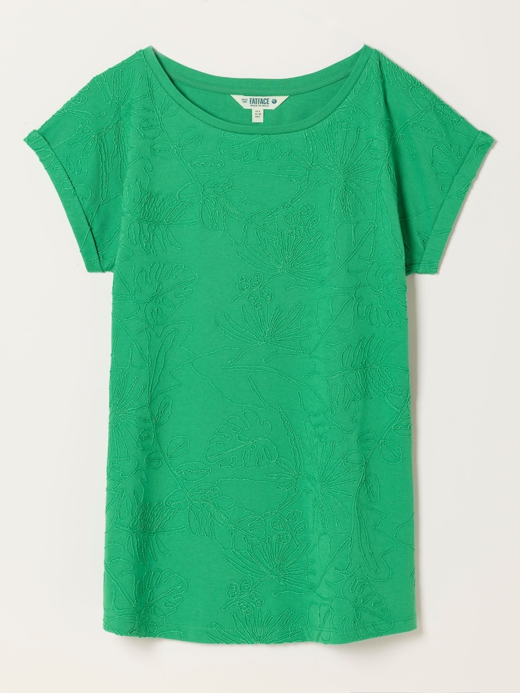 FatFace Ivy Green Palm Tree Embroidered T-Shirt - Image 6 of 6 FatFace Ivy Green Palm Tree Embroidered T-Shirt - Image 6 of 6