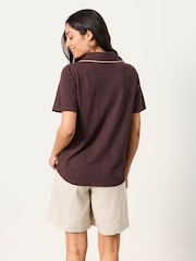 FatFace Paige Chocolate Brown Short Sleeve Jersey Shirt - Image 2 of 5