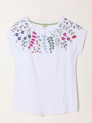 Elfenbein - FatFace Floral Embroidered T-Shirt - Bild 6 von 6