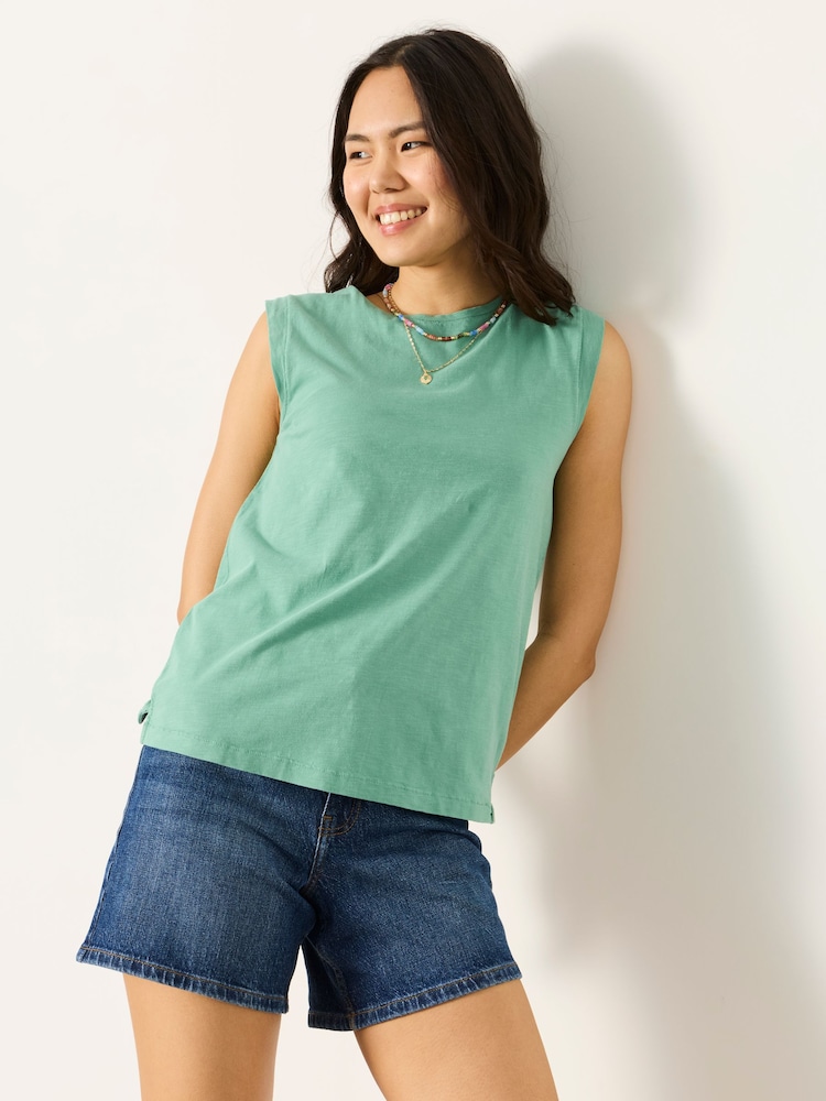 FatFace Tia Dusky Green Jersey Tank - Image 1 of 6