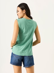 FatFace Tia Dusky Green Jersey Tank - Image 2 of 6